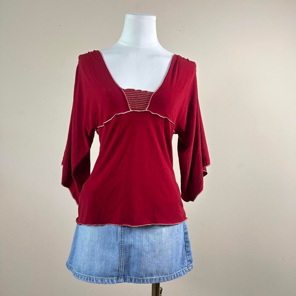 Gorgeous Whimsigoth Vampy Boho Red Y2K Top